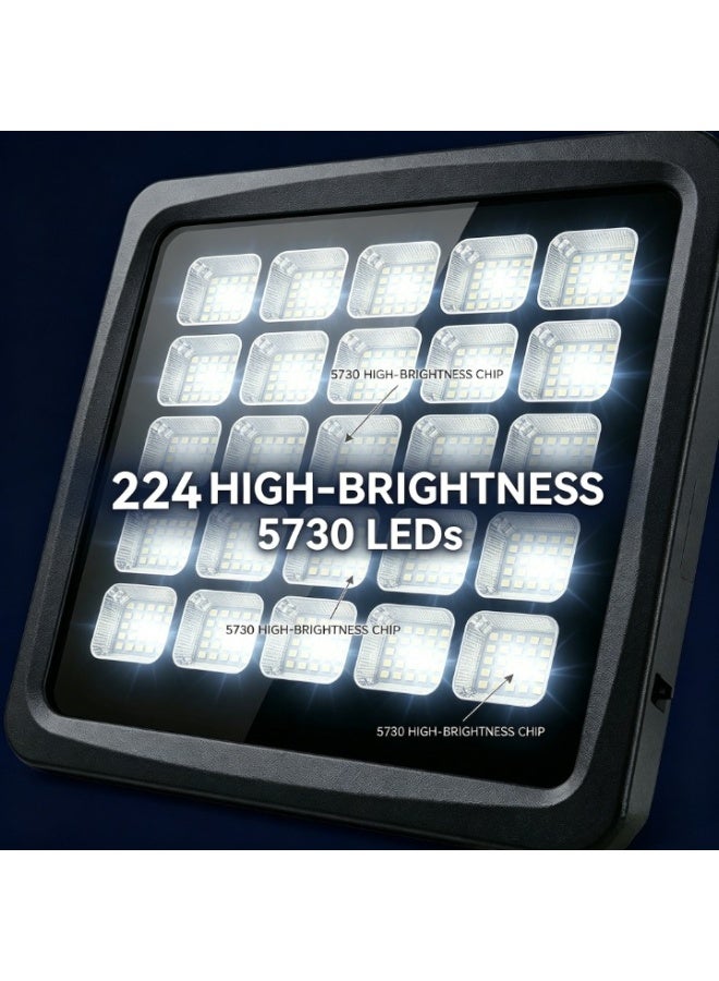 متقطع كشاف LED فائق السطوع يعمل بالطاقة الشمسية بقدرة 500 واط | مقاوم للعوامل الجوية بمعيار IP67 | جهاز تحكم عن بعد ذكي وخاصية التشغيل التلقائي من الغسق إلى الفجر | إضاءة واسعة للمساحات الكبيرة في الفيلات ومواقف السيارات - Image 4