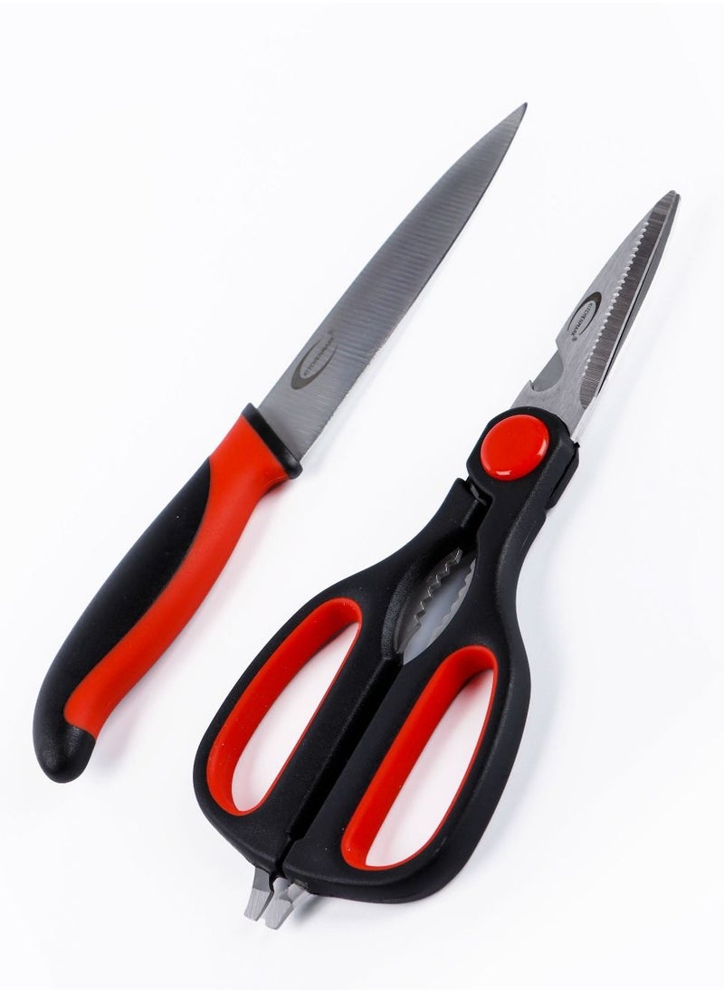 KITCHENMARK Stainless Steel Shears Kitchen Scissors & Utility Knife 2pc Combo Pack - Red - pzsku/Z4C0D5FAB5DFA69611660Z/45/_/1692943669/b6dadce8-5b42-49b1-875a-0231a5a499bd