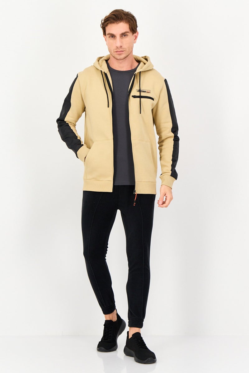 Ellesse Men Sportswear Fit Long Sleeve Outdoor Hoodie, Dark Beige - Image 2