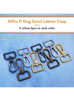 Oubaka 20Pcs 3/4 Inside Diameter D Ring Swivel Lobster Claspmetal Swivel Snap Hook Swivel Clasps Claw Lobster Lanyard Clasp Keychain Clips Hook For Keychain Lanyardjewelrydiy Crafts Supplies  - Image 2