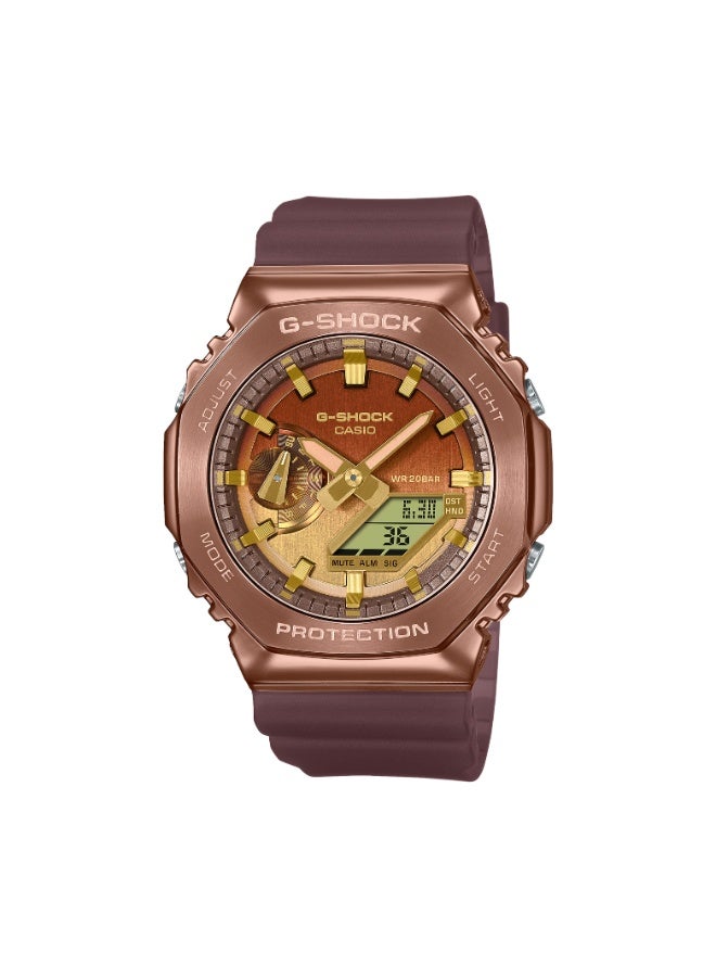 CASIO G-SHOCK GM-2100CL-5ADR Analog-Digital Men’s Watch, Shock Resistant, 200M Water Resistant, Metal Bezel, Brown Resin Strap - Image 1