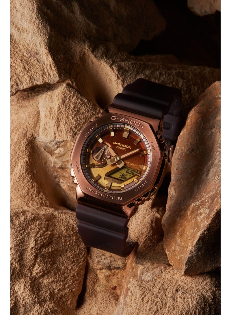 CASIO G-SHOCK GM-2100CL-5ADR Analog-Digital Men’s Watch, Shock Resistant, 200M Water Resistant, Metal Bezel, Brown Resin Strap - Image 3