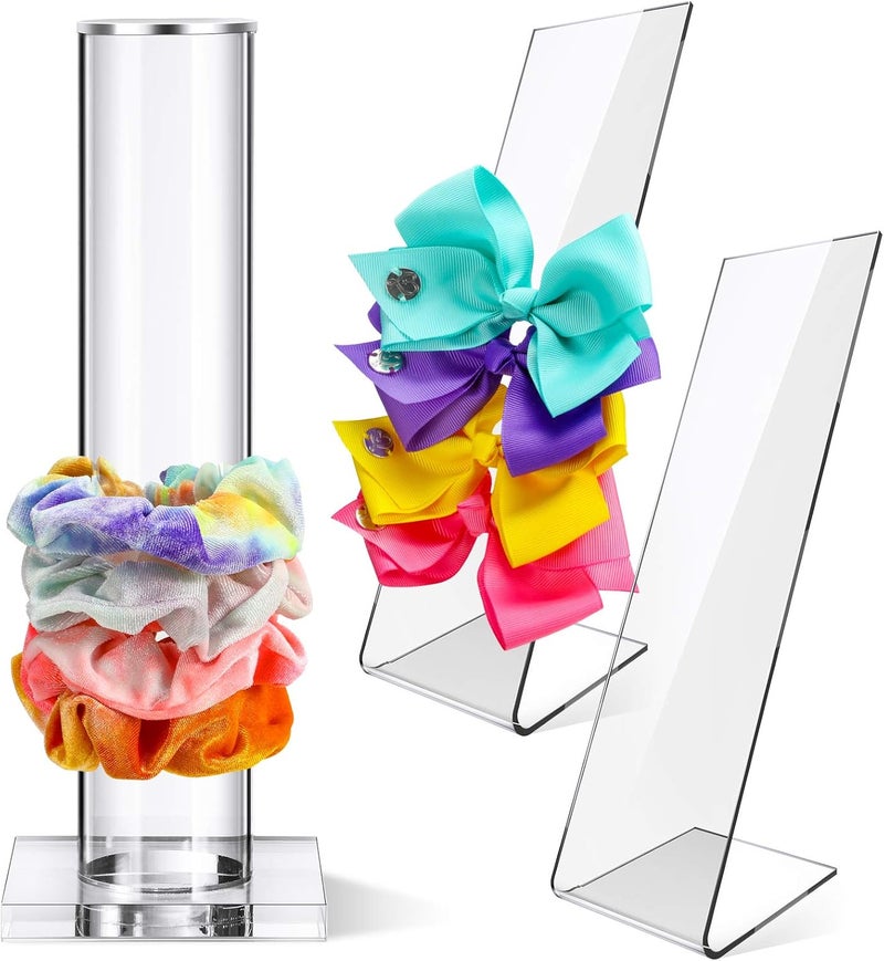 Jetec Jetec Acrylic Scrunchie Holder Stand  10 Inch Clear Display Organizer for Headbands Hair Ties Bracelets and Bangles for Teen Girls Women 