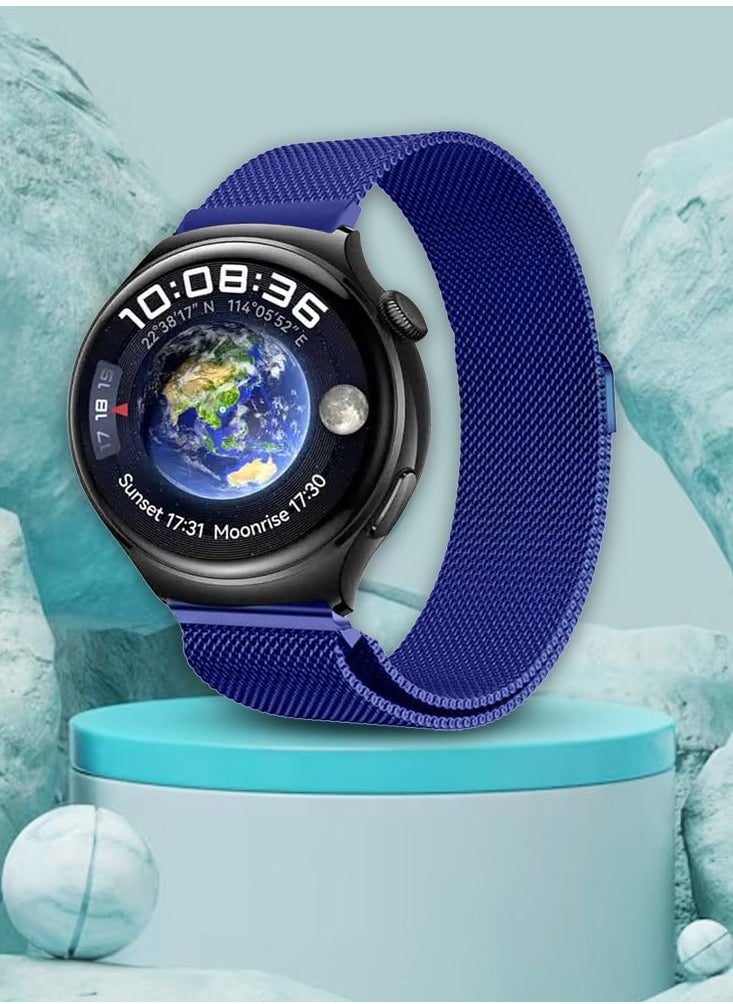 CATANES - 22mm Metal Milanese Watchband Compatible With Huawei 4,4 Pro Blue - Image 1