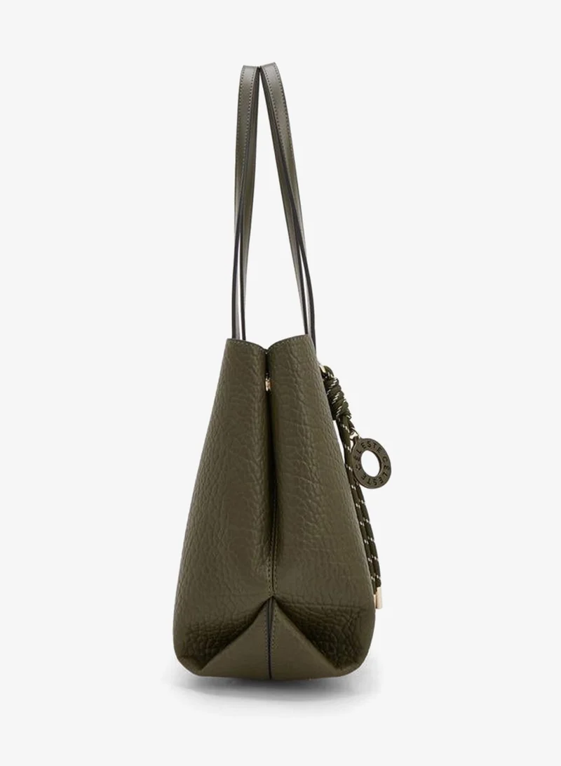 Celeste KHAKI Textured Tote Bag With Pouch for Women | Best Price UAE
