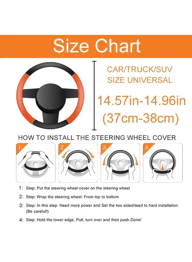Linen Cute Cat And Dog Steering Wheel Cover Non Slip Grip Soft Breathable Fabric With Inner Circle Support All Season Comfort For Car Vehicle Interior Accessory Playful Car Decor Calm Black - Image 2