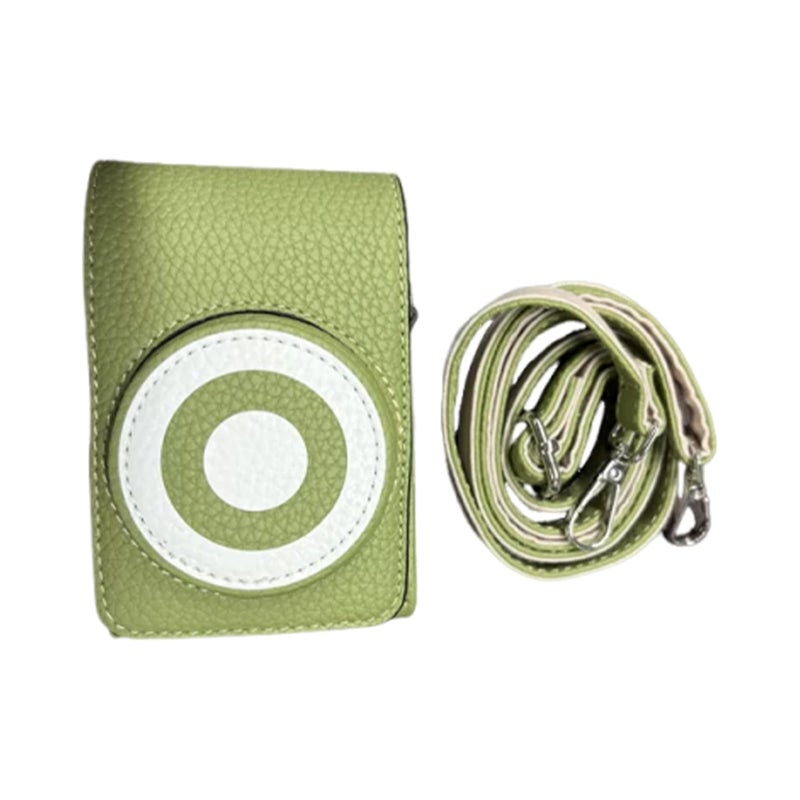 Compact Magnetic Closure Crossbody Camera Bag Adjustable Shoulder Strap For Travel Green - Image 2