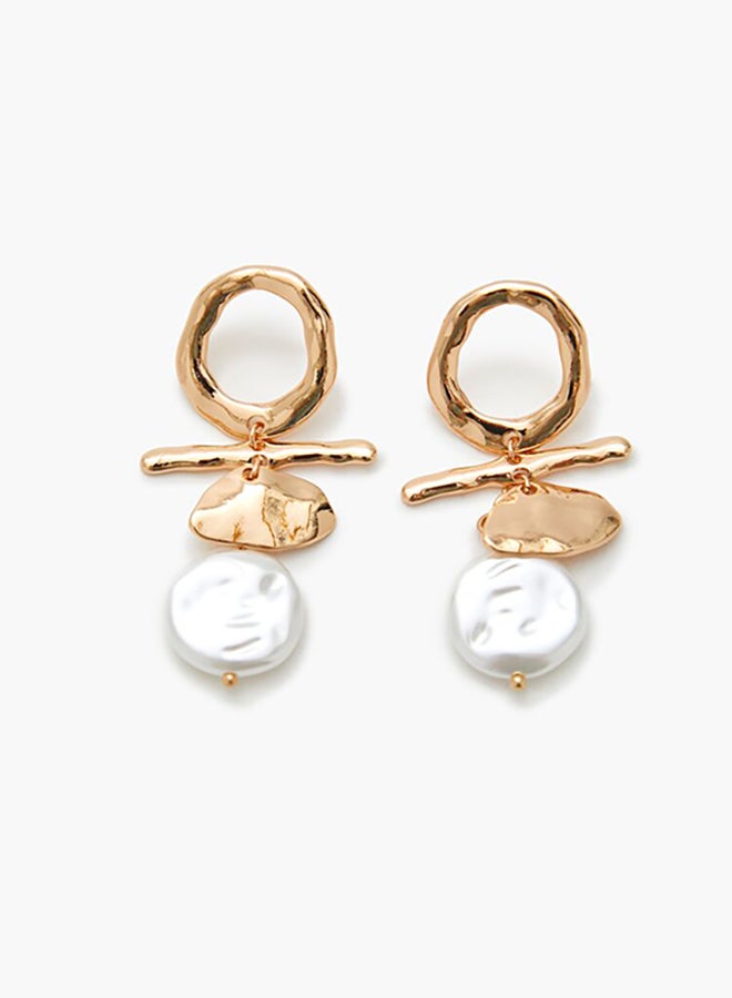 FOREVER 21 Geo Faux Pearl Drop Earrings  - Image 3