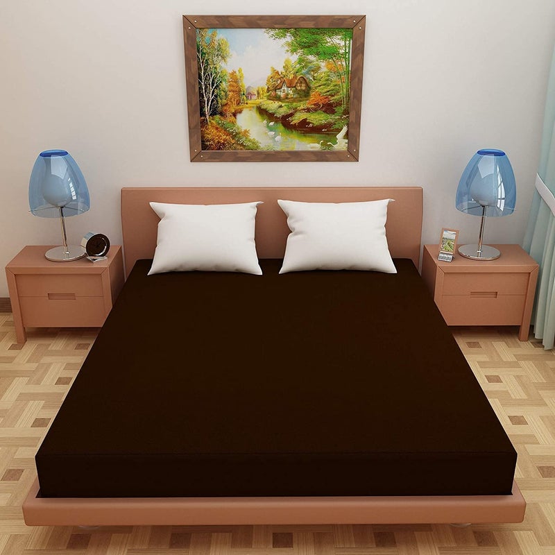 RUSTIC LINEN Waterproof Terry Cotton Feel Terry Mattress Protector Queen Size 60x78Inches65X6 Feet Queen Coffee - Image 2