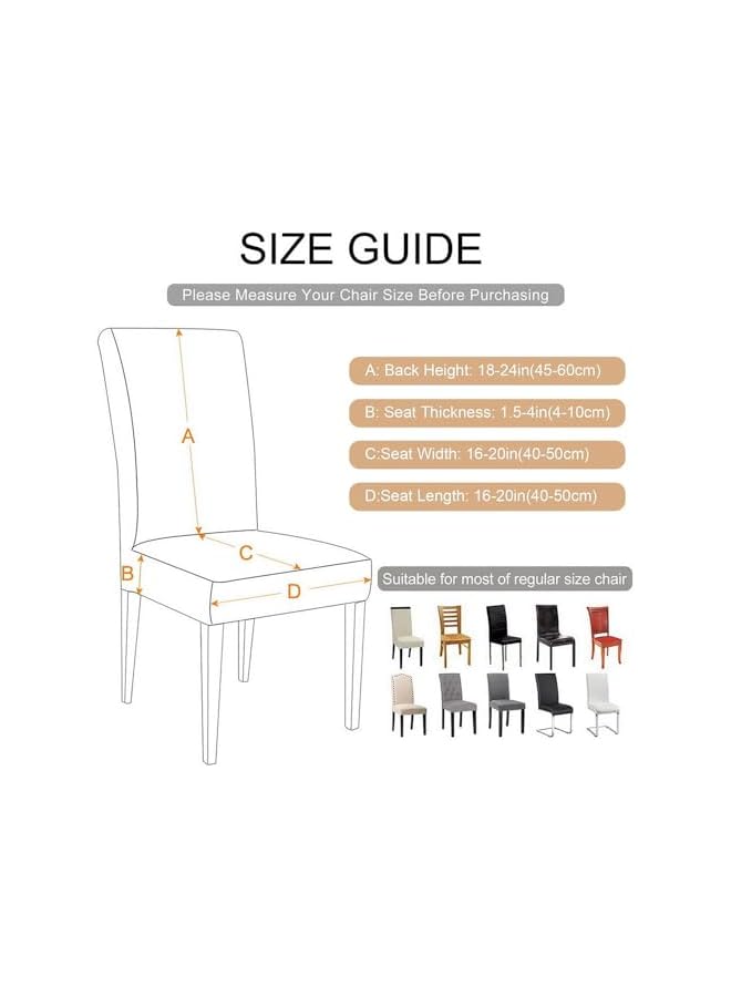 Green Tiger أغطية كراسي لمجموعة طعام من 6، أغطية كراسي مطاطية بتصميم هندسي، أغطية كراسي مطبخ قابلة للغسل من سباندكس، واقي مقعد للمنزل أو الحفلات، 6 قطع، بخط ذهبي - Image 2