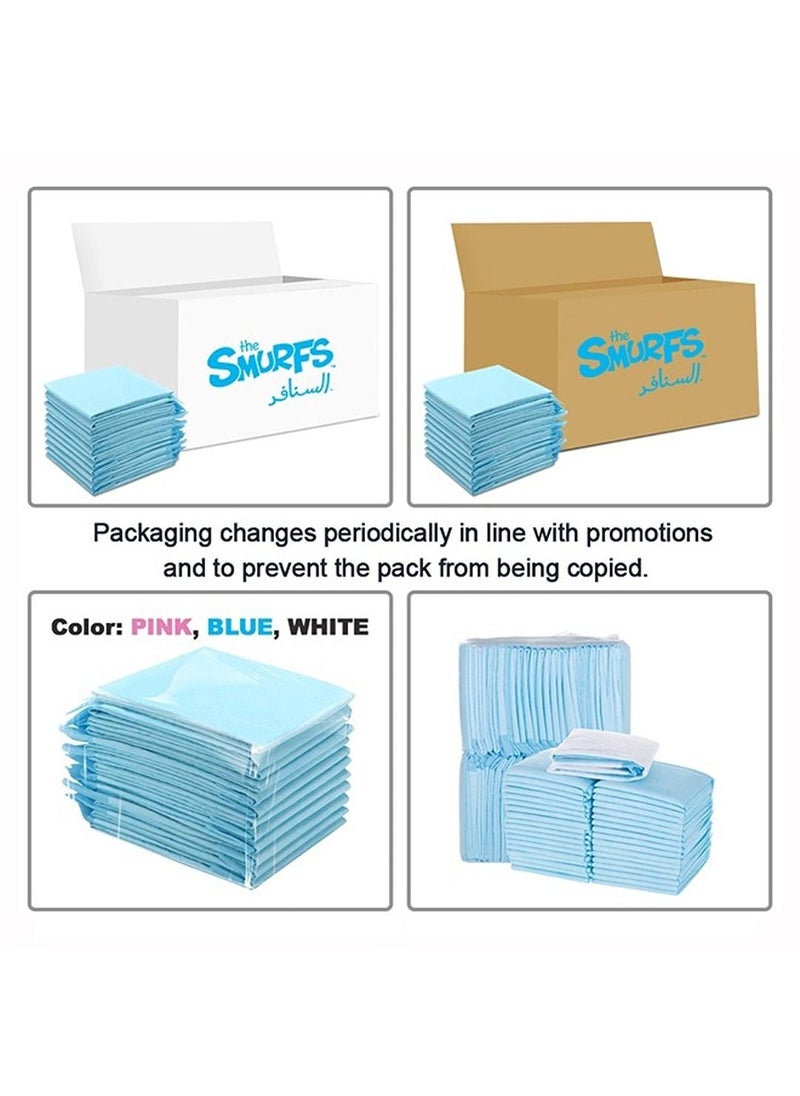 THE SMURFS - Disposable Changing Mats, 40 Counts, Soft Waterproof Mat, Portable Leak Proof Changing Mat, New Mom Leak-Proof Under pad, Mattress Table Protector Pad - Image 1