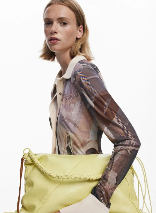 DESIGUAL Medium shiny bow bag