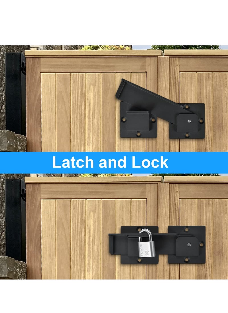 SYOSI 7.5" Flip Gate Latch Lock with Padlock Hole, 4mm Heavy Duty Aluminum Alloy Adjustable Door Latch for Sliding and Swing Open Door, Outdoor Gate, Wooden Fence, Barn Door, Shed, Garage, Yard  - Image 2