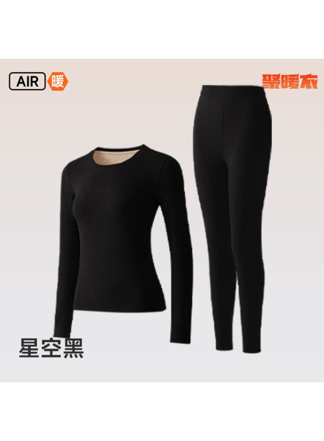 【7a Antibacterial】autumn/winter Silk Cashmere Thermal Underwear Women's Dralon Heat-generating Close-fitting Long Johns Set Men's