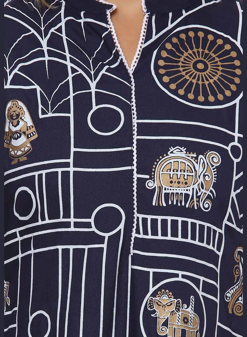 Instafab Printed Kurti and Pant Set