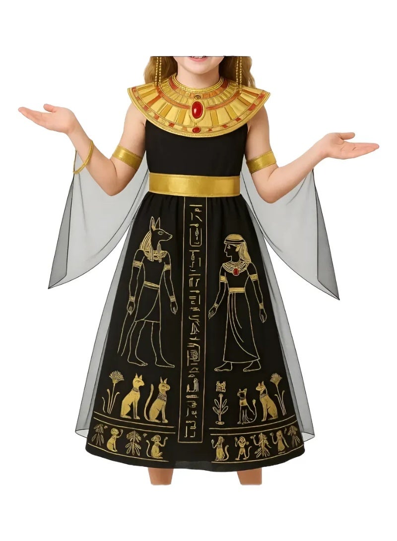 Toy Box Egyptian Costume Egypt Cleopatra Pharaoh Children's Crown Clothing Medium size 110-120 - Image 3