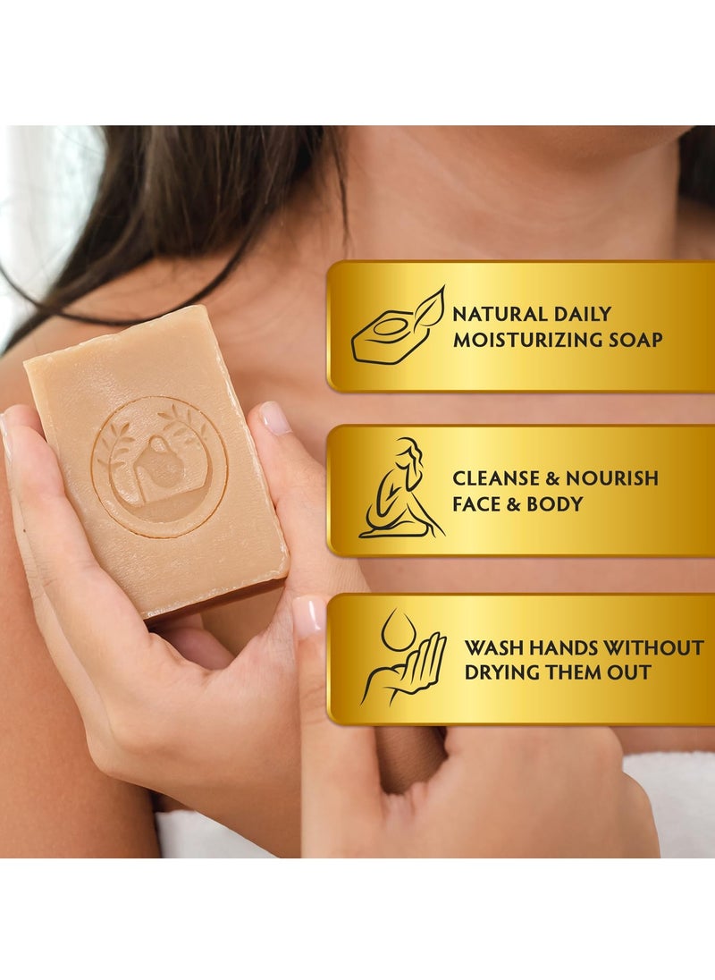 Ancient Greek Remedy Organic Face and Body Soap Bars for Dry, Normal and Sensitive Skin. Gentle Wash Treatment for Acne, Eczema, Psoriasis, Dark Spots and Rosacea With soap Holder (2)