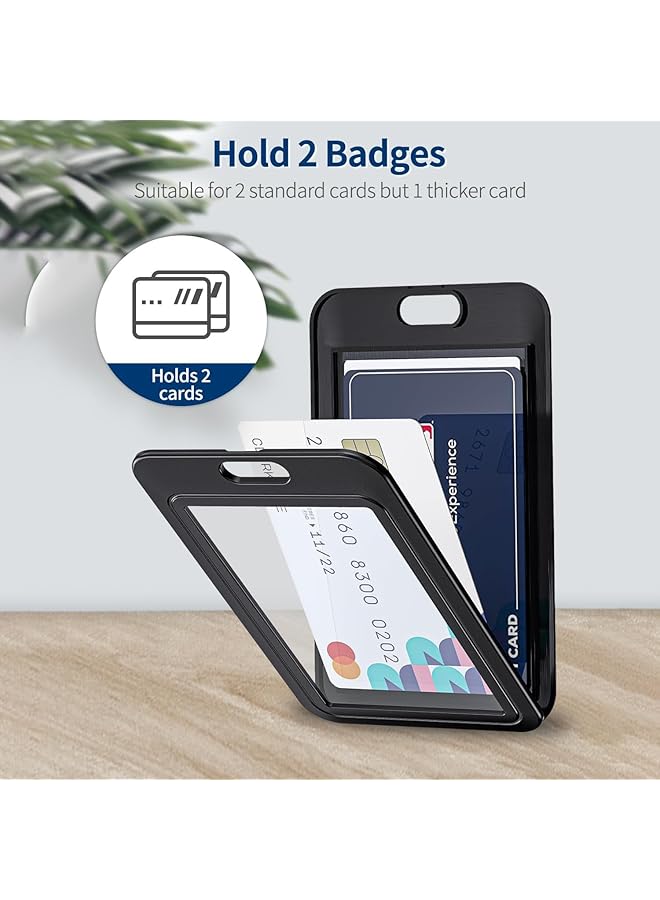 erorex 6 Pack Id Badge Holder With Double Sided Windows Vertical Hard Plastic Case Black Card Protector Pouch For Office School Id Credit Cards Proximity Key Cards Driver'S Licenses And Passes  - Image 5