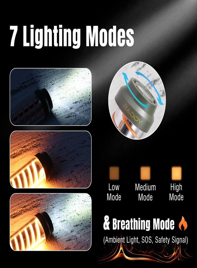 Raddy CL-1 Portable Rechargeable Flashlight with 7 Light Modes, IPX6 Waterproof, Carabiner and Stand, for Hiking, Fishing, Emergency, Power Outage - Image 2