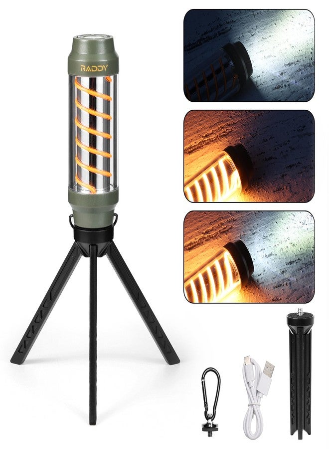 Raddy CL-1 Portable Rechargeable Flashlight with 7 Light Modes, IPX6 Waterproof, Carabiner and Stand, for Hiking, Fishing, Emergency, Power Outage - Image 1