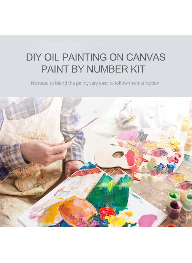 نيبمينينت لوحة زيتية على قماش الكنفاس مرسومة باليد ديكور لحائط المنزل يمكنك تلوينها بنفسك حسب الأرقام متعدد الألوان 16x20بوصة - Image 5