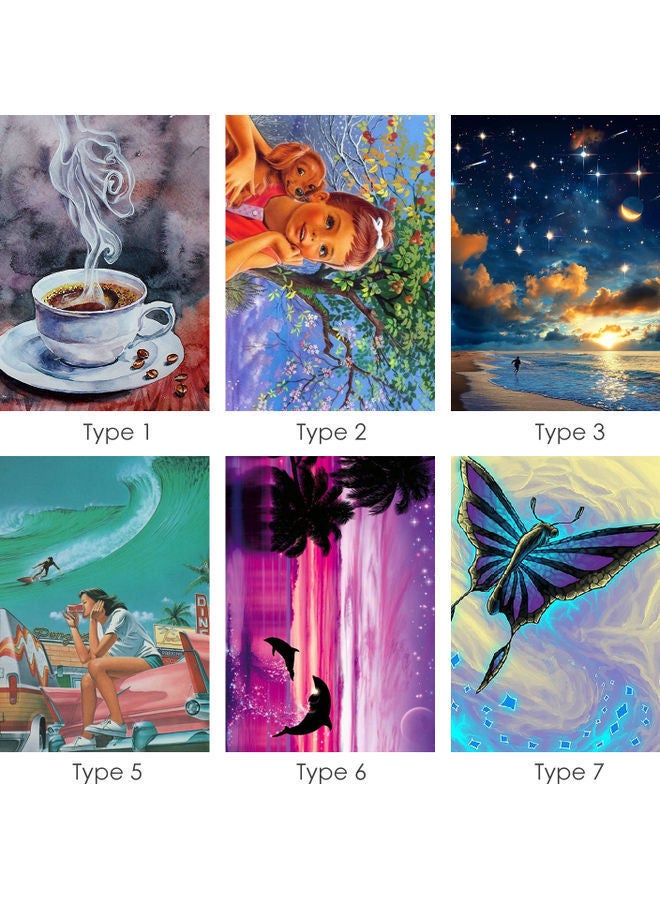 نيبمينينت لوحة زيتية على قماش الكنفاس مرسومة باليد ديكور لحائط المنزل يمكنك تلوينها بنفسك حسب الأرقام متعدد الألوان 16x20بوصة - Image 2