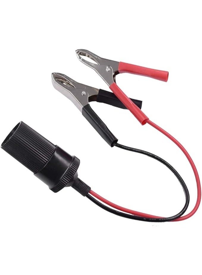 12V Car Battery Alligator Clamp Cable - Cigarette Lighter Power Socket Adapter - Heavy Duty Insulated Battery Clip Connector for Car Accessories - Image 1