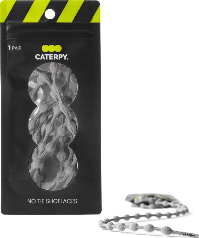 Caterpy RUN - Ultimate No Tie Shoelaces for Adults & Kids - Versatile & Easy-to-Use Shoe Laces - Ghost Gray, Standard, Single Pack - Image 1