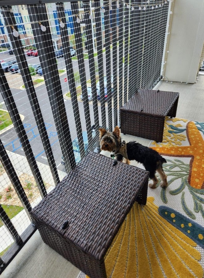 Kidkusion Deck Guard - 30' L x 38" H - Made in USA - Outdoor Balcony and Stairway Deck Rail Safety Net - Natural - Child Safety; Pet Safety; Toy Safety - Image 4