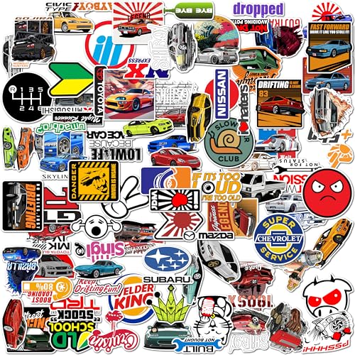 WallDesign Race-Ready 90 Collection of Authentic JDM Sticker Set - Mobile, Laptop, Accessories, Gifting - Durable, Laminated, Quality Printed Vinyl, self-adhesive, 2 inch - Image 1