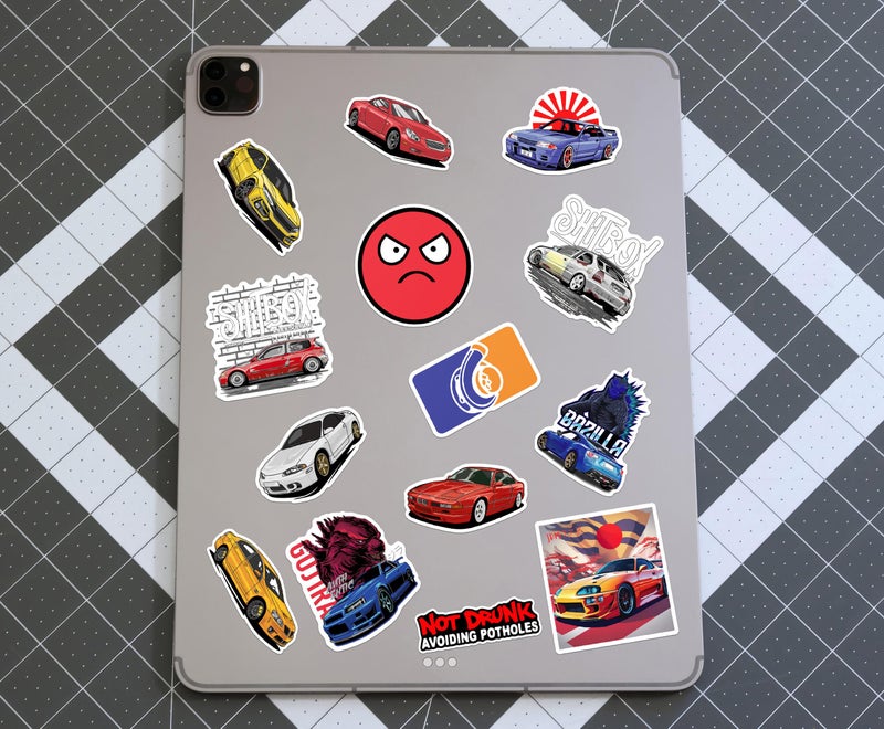 WallDesign Race-Ready 90 Collection of Authentic JDM Sticker Set - Mobile, Laptop, Accessories, Gifting - Durable, Laminated, Quality Printed Vinyl, self-adhesive, 2 inch - Image 5