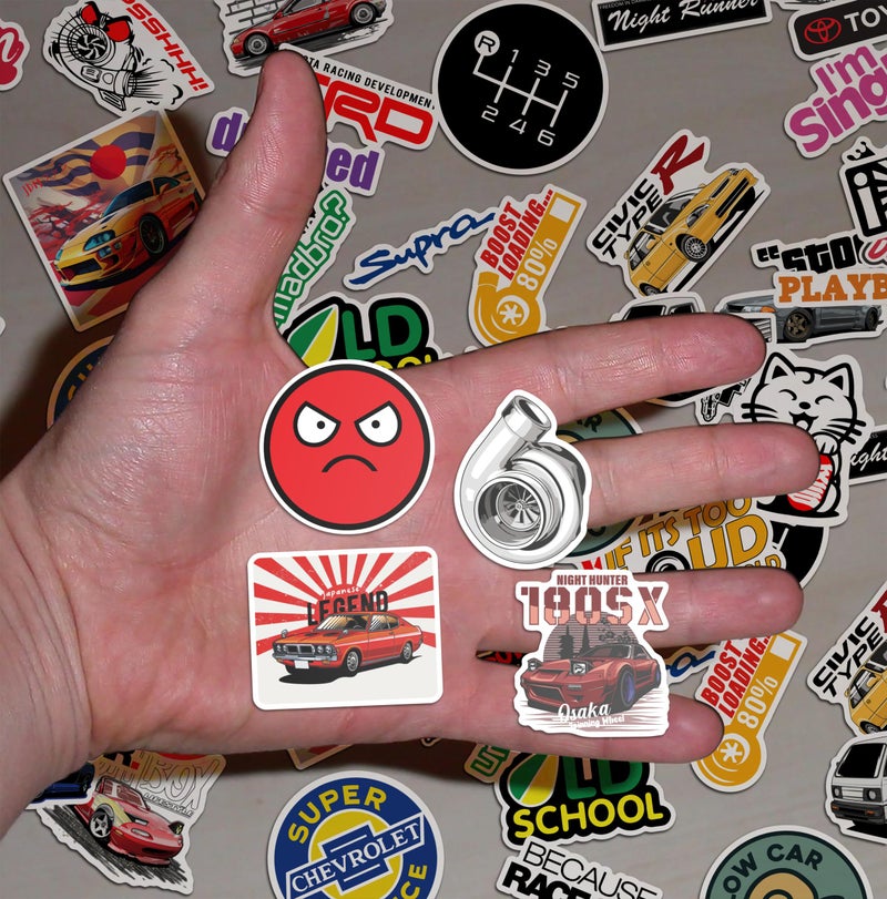 WallDesign Race-Ready 90 Collection of Authentic JDM Sticker Set - Mobile, Laptop, Accessories, Gifting - Durable, Laminated, Quality Printed Vinyl, self-adhesive, 2 inch - Image 3