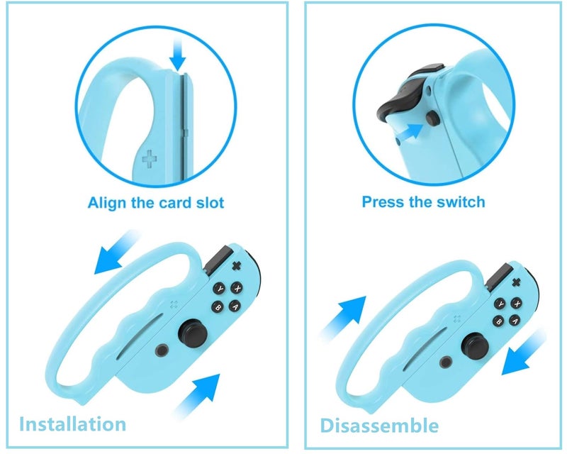 FANPL Fitness Boxing Hand Grips for Nintendo Switch & OLED Model JoyCon, Fit Boxing Clasp Accessories Handle for Adults and Children, Enhance Gaming Experience, 2 Pack (Animal Crossing Blue and Green) - Image 3