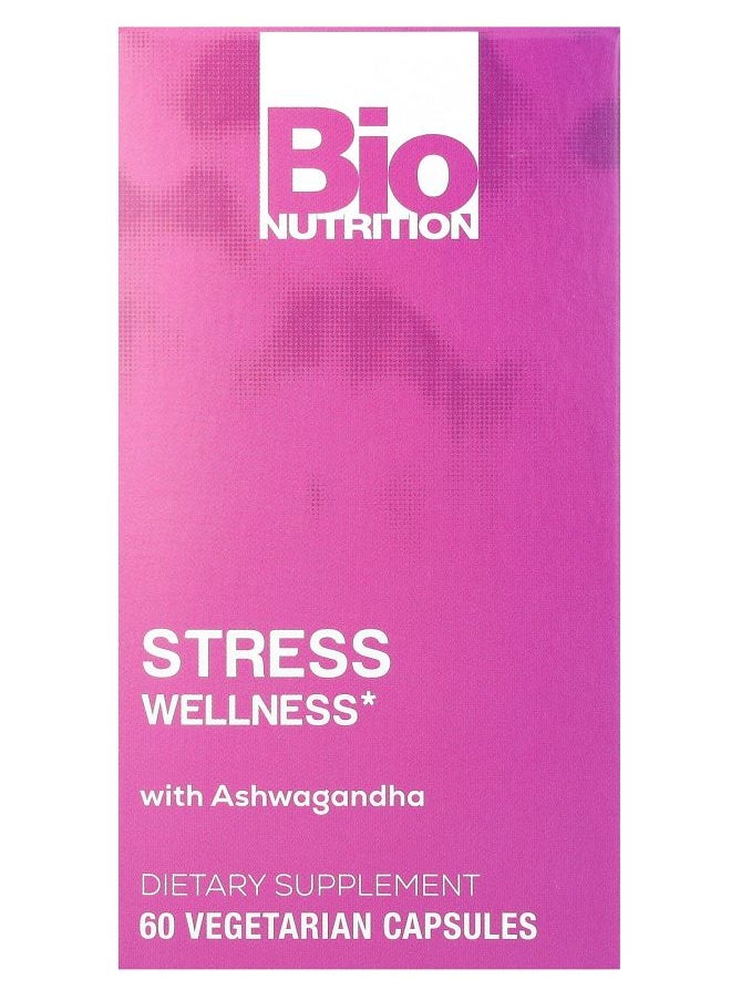 Bio Nutrition - Stress Wellness With Ashwagandha 60 Vegetarian Capsules - Image 1