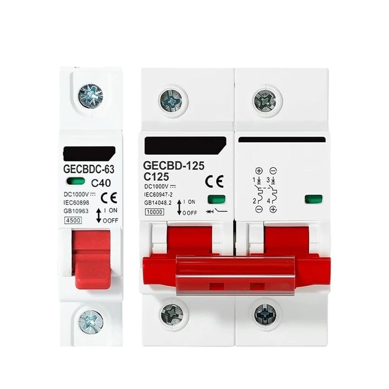 GECBDC-63 1P 2P DC1000V Circuit Breaker Battery Car Protector Positive Negative Pole Rotection Protect Switch Isolator/9(20A,1P) - Image 4