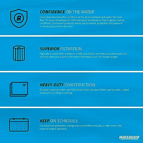 Quicksilver 877761Q01 Oil Filter for Select Mercury and Mariner 75-115hp Outboards and 150hp EFI 4-Stroke Outboards - Image 3