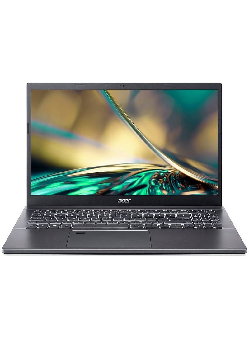 أيسر أسپاير 5 A515 إنتل كور i5-1235U، 8 جيجابايت رام، 512 جيجابايت SSD M.2، NVIDIA GeForce RTX 2050 4 جيجابايت DDR6 رسومات، شاشة 15.6 بوصة بدقة Full HD 1920x1080، IPS - فري دوس - رمادي فولاذي - Image 1