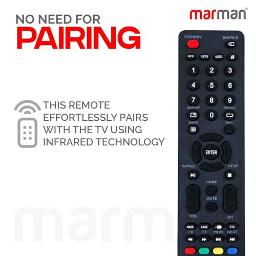 marman® Compatible with Impex Tv Remote Control Suitable for LED LCD Television Without Voice Command Plug and Play Control - Match Exactly with Existing Remote Key by Key for Better Performance - Image 4