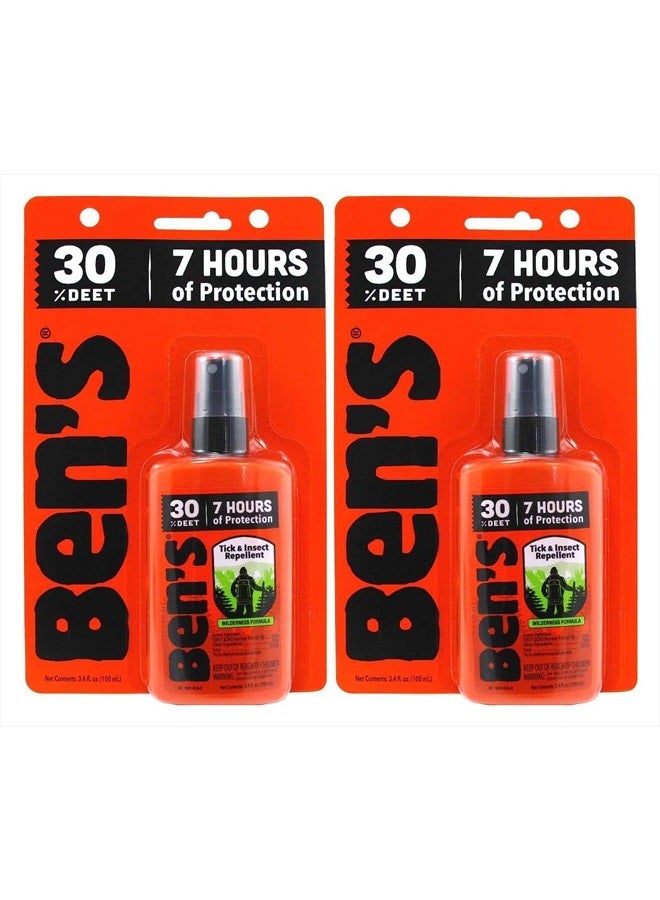 Ben's طارد الحشرات والقراد 30% ديت، برتقالي، 3.4 أونصة (عبوتان) - Image 1