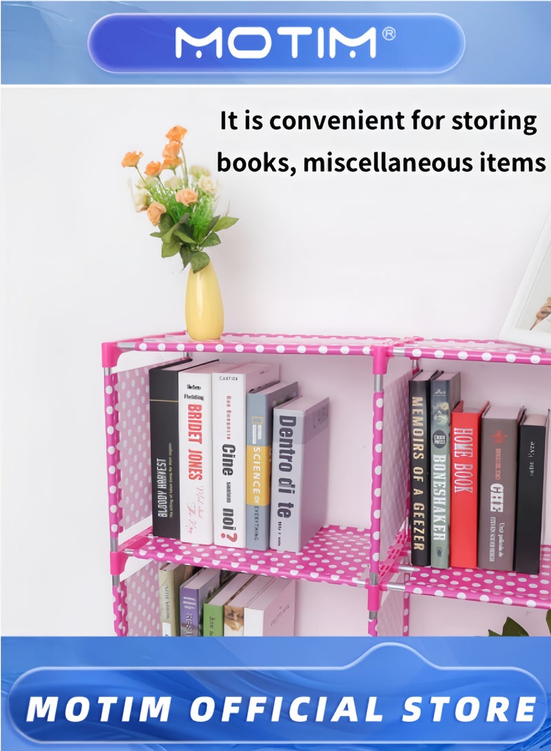 موتيم رف كتب 9 أرفف كتب مكعبات 9 رف كتب منظم كتب منظم كتب عصري مبتكر ديكور منزلي ديكور منزلي مُجمّع يدويًا رف تخزين حامل عرض لغرفة النوم والفصول الدراسية والمكتب  - Image 3