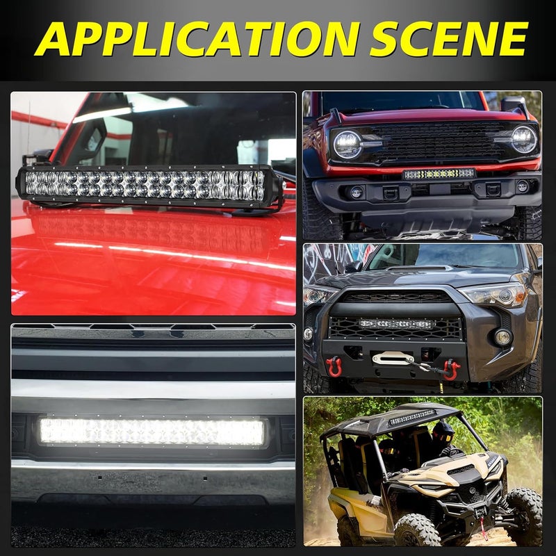 AKD Part 20 Inch LED Light Bar Kit - 200W Double Row Offroad Driving Light Spot Flood Combo - Image 5