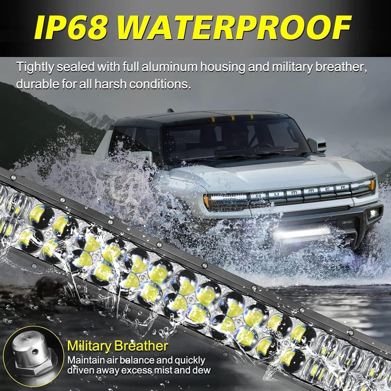 AKD Part 20 Inch LED Light Bar Kit - 200W Double Row Offroad Driving Light Spot Flood Combo - Image 4
