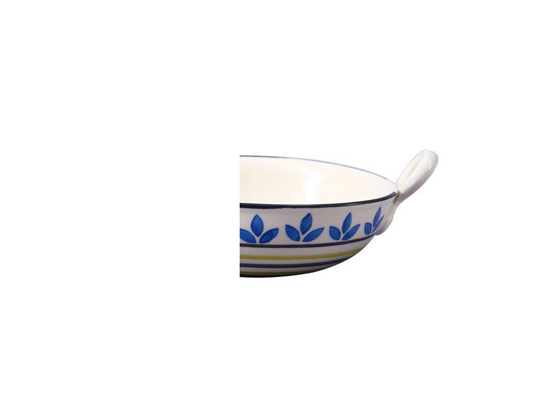 Caffeine Ceramic Handmade Stoneware Blue Asmiya Serving Kadhai (Set of 3 Dishwsaher & Microwave Safe) - Image 2