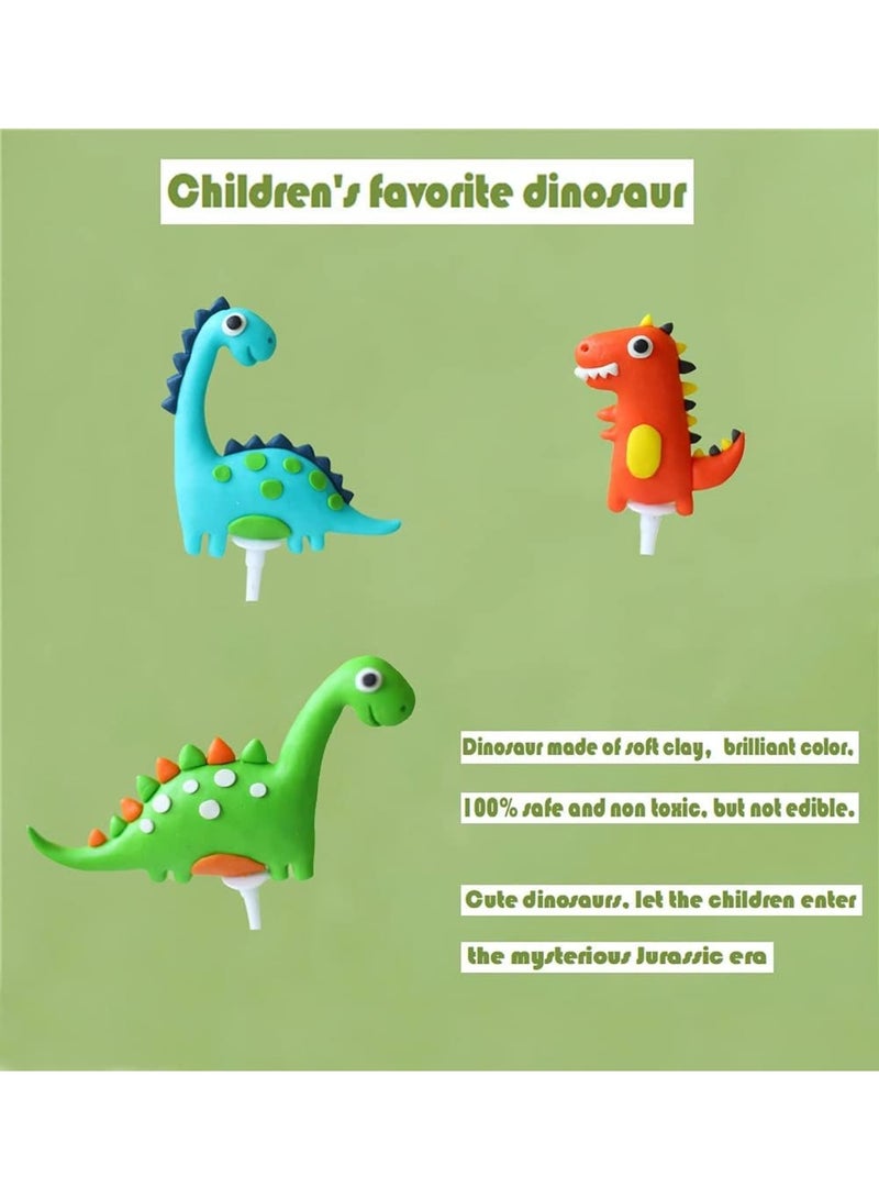 Zikra 13PCS 3D Dinosaur Cake Topper, Cupcake Topper Cake Decorations for kids Birthday Baby Showr Party Supplies, Dinosaur Baby Shower Cake Topper - Image 4