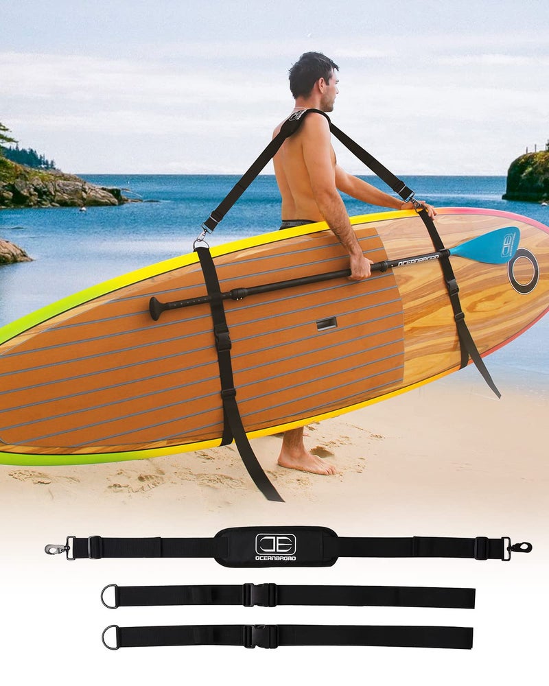OCEANBROAD SUP Kayak Carry Strap Adjustable Shoulder Strap with Clips, New Version for Paddle Board Canoe Surfboard, Paddleboard Paddle Board Accessories - Image 1