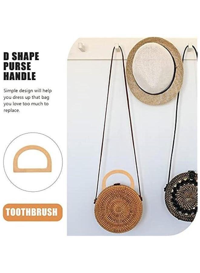 D Shape Purse Handles Wooden Handle Grips Bag Replacement for Making Handicraft DIY Bags Accessories  - Image 4