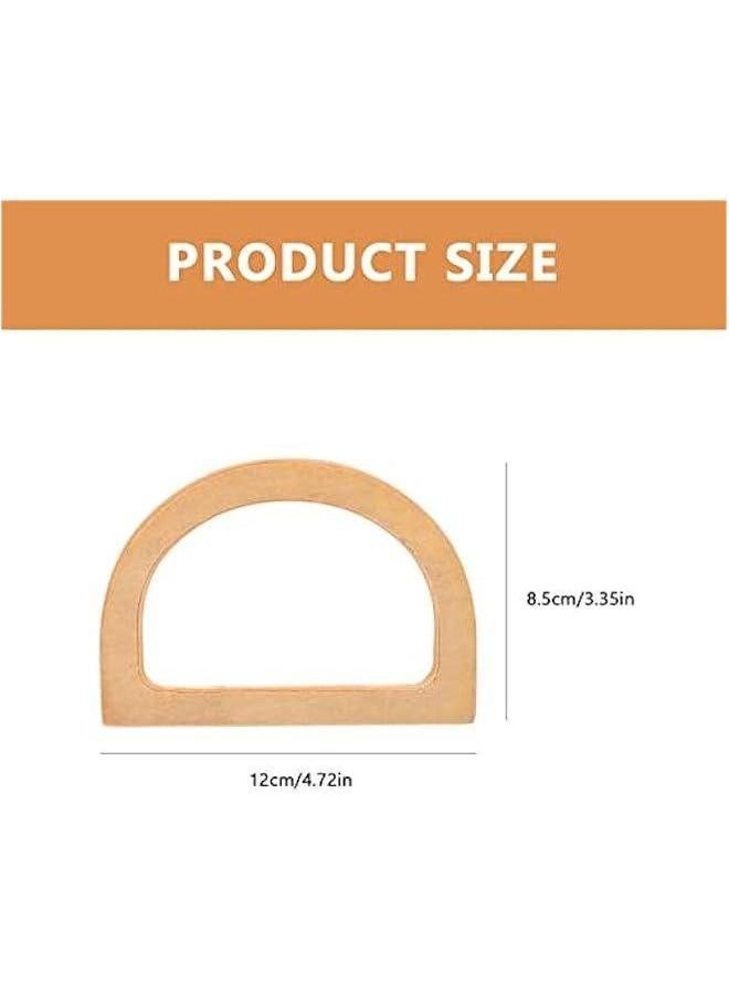 D Shape Purse Handles Wooden Handle Grips Bag Replacement for Making Handicraft DIY Bags Accessories  - Image 2