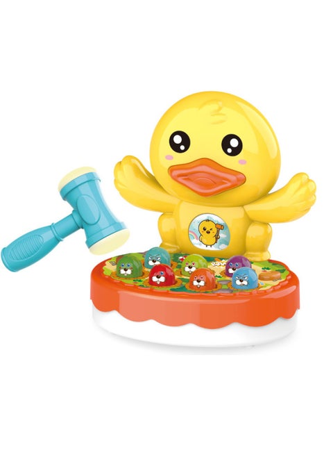Hit The Gopher Puzzle Toy Multifunctional Cartoon Knock Duck Toy Parent-child Interactive Game Toy Supply Wholesale-Color:9902 Suction Plate Yellow Duck
