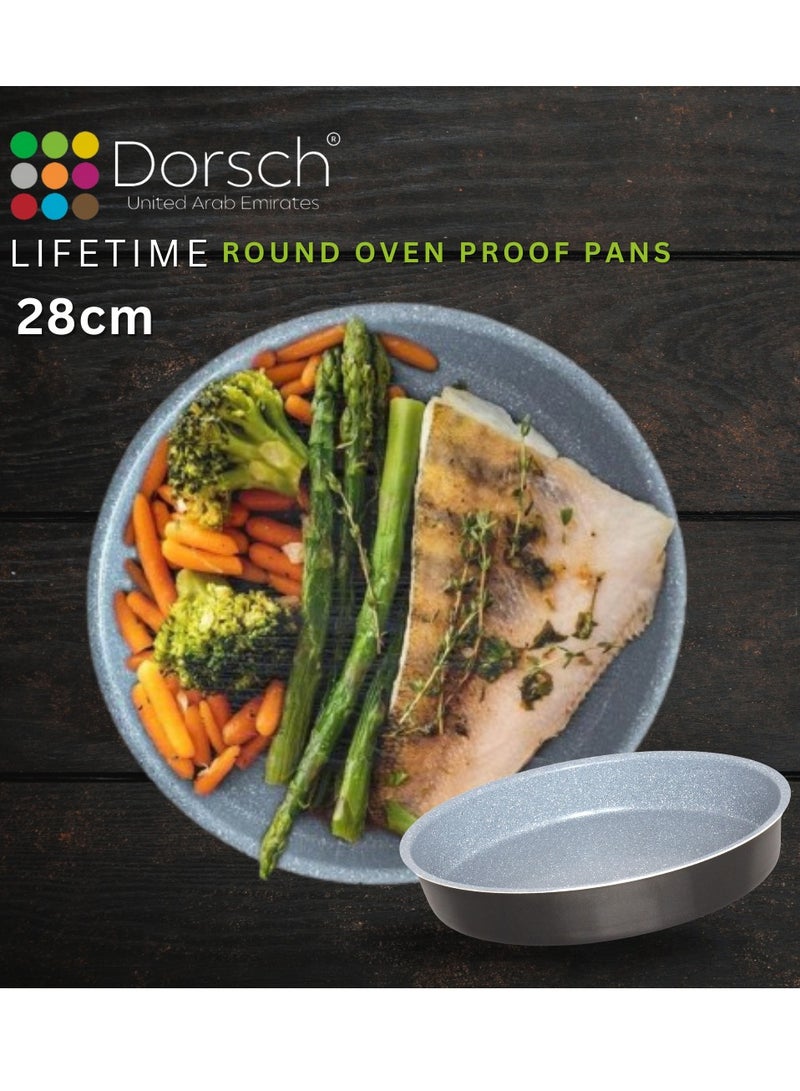Dorsch Danish Design Non-Stick Round Pan - Ceramic Coating, PTFE Free, TUV Tested, Oven Safe, High-Grade Aluminum, Scratch Resistant, Easy to Clean, Durable, Eco-Friendly, PFOA Free, Heat Resistant (28 CM) - Image 3