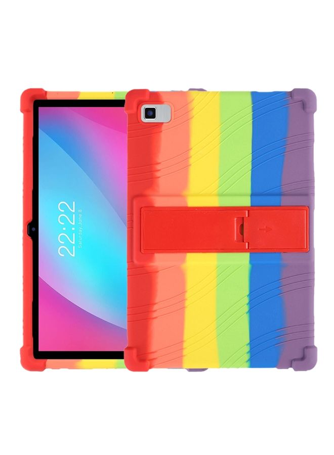 HuHa Case Cover For Teclast P20 Shockproof Silicone Tablet Protective Case with Holder Rainbow 